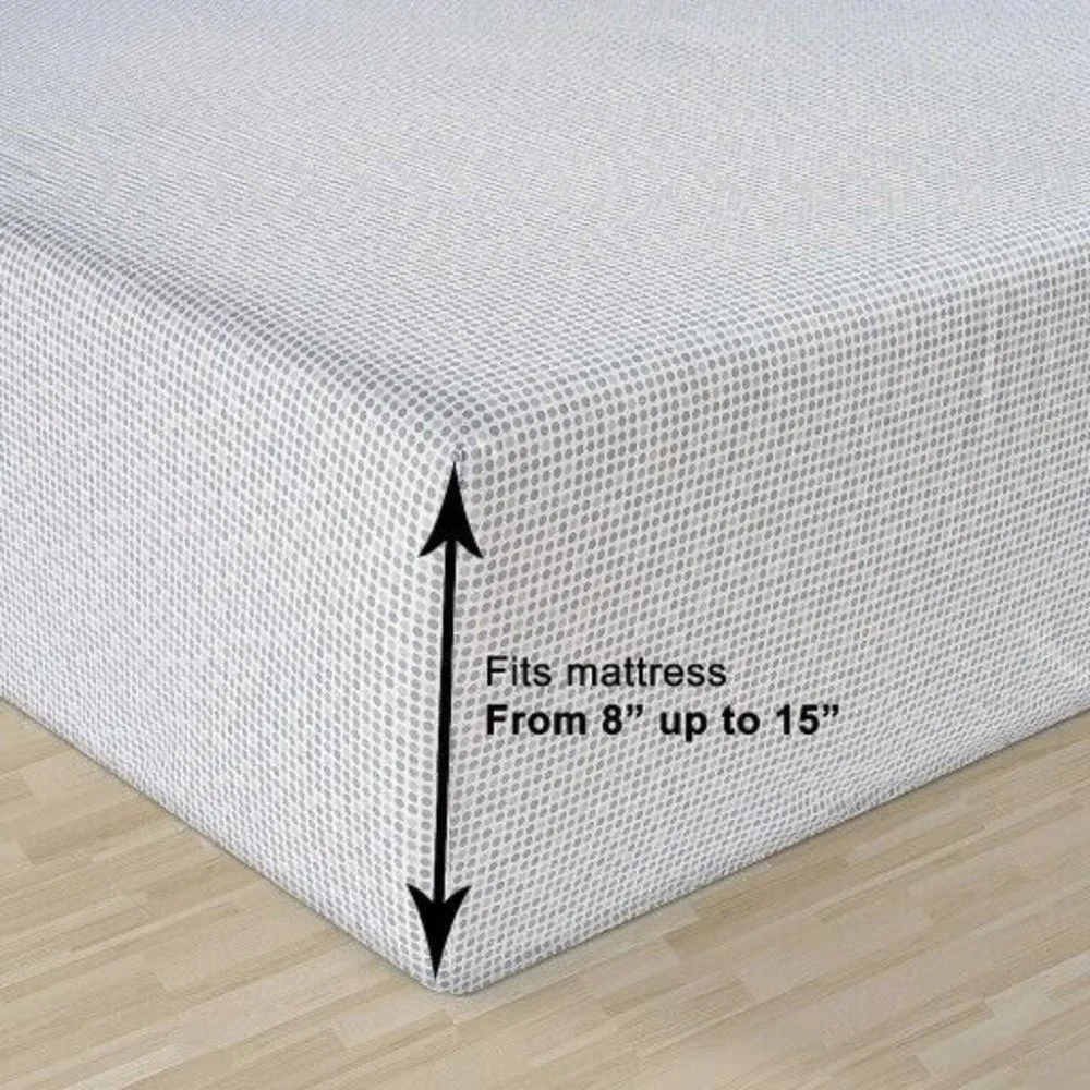 King Size 100% Organic Cotton 4 Piece Sheet Set (Light Blue Polka Dot De…